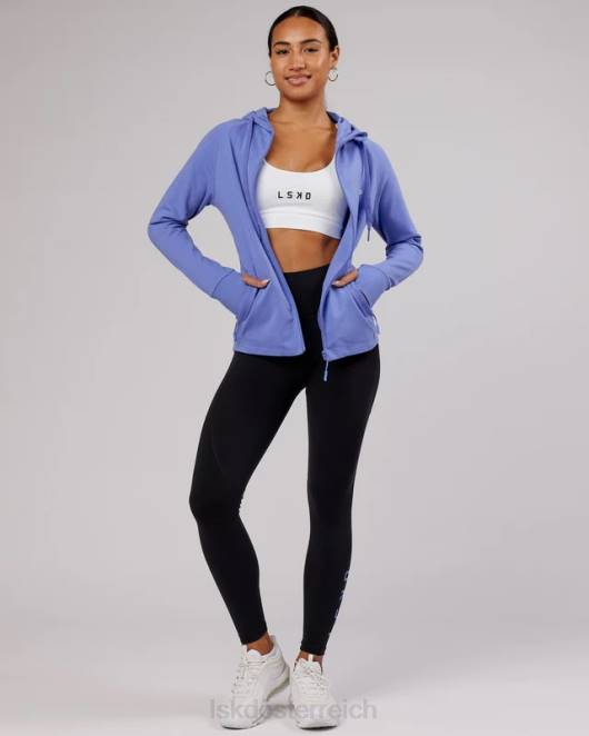 Z8RH403 LSKD Frauen PB Kapuzenpullover mit durchgehendem Reißverschluss – Kornblumenblau Bekleidung