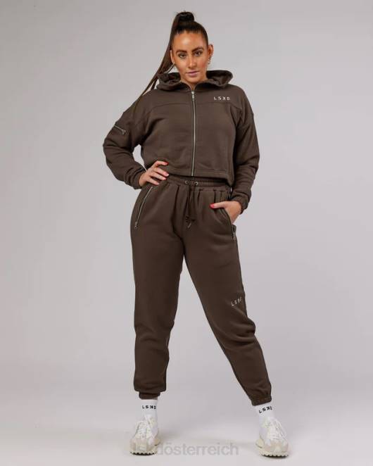 Z8RH417 LSKD Frauen Bridge-Kapuzenpullover mit Reißverschluss – Walnuss Bekleidung