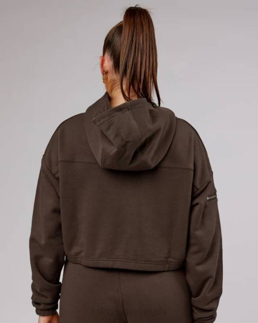 Z8RH417 LSKD Frauen Bridge-Kapuzenpullover mit Reißverschluss – Walnuss Bekleidung