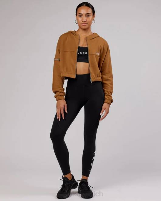 Z8RH419 LSKD Frauen Bridge-Kapuzenpullover mit Reißverschluss – Kamel Bekleidung