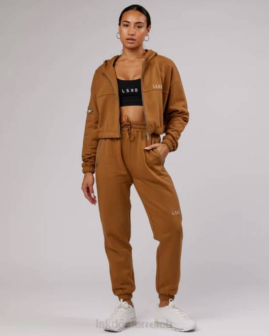 Z8RH419 LSKD Frauen Bridge-Kapuzenpullover mit Reißverschluss – Kamel Bekleidung