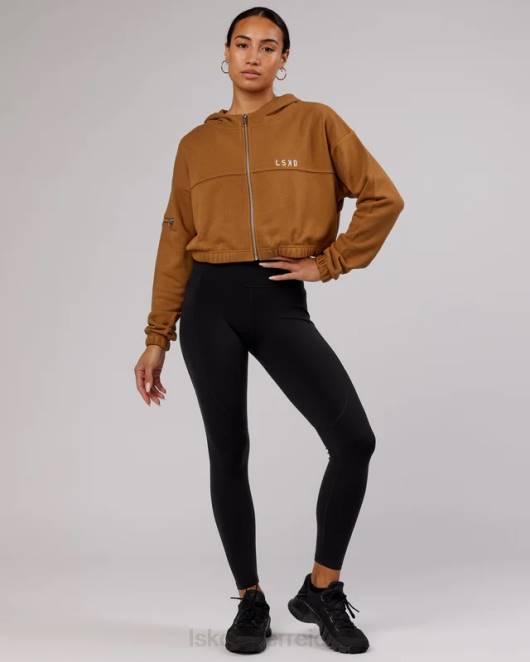 Z8RH419 LSKD Frauen Bridge-Kapuzenpullover mit Reißverschluss – Kamel Bekleidung