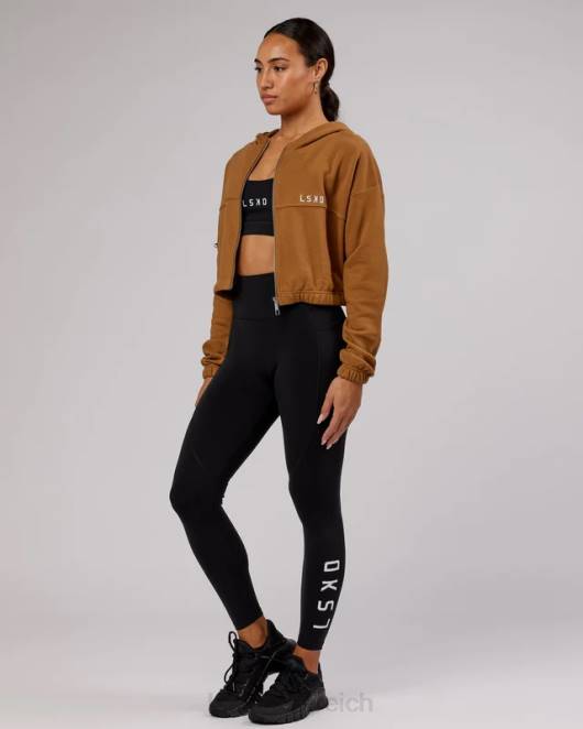 Z8RH419 LSKD Frauen Bridge-Kapuzenpullover mit Reißverschluss – Kamel Bekleidung