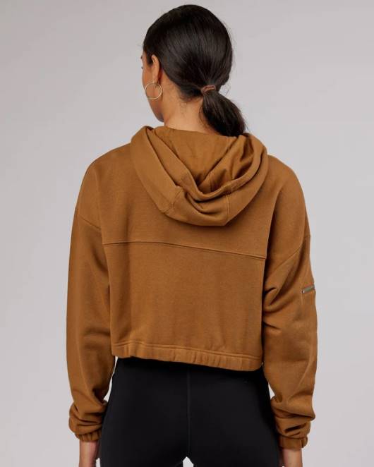 Z8RH419 LSKD Frauen Bridge-Kapuzenpullover mit Reißverschluss – Kamel Bekleidung