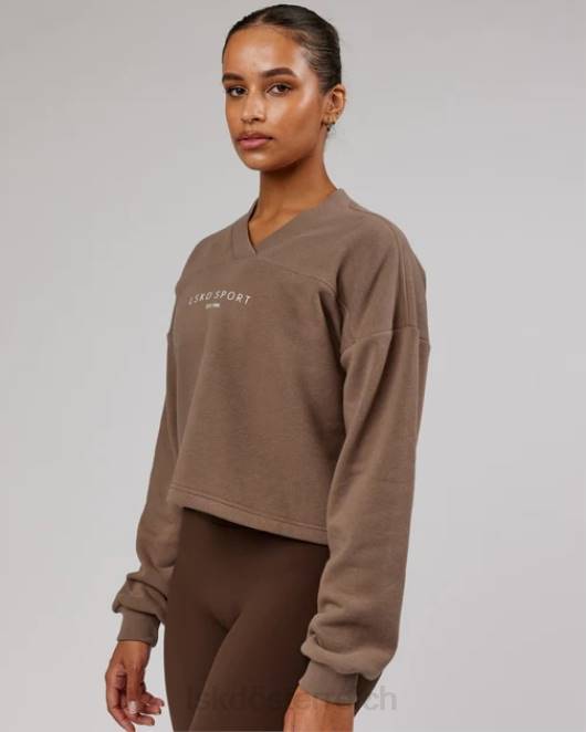 Z8RH432 LSKD Frauen Touchdown-Pullover – tiefes Taupe Bekleidung