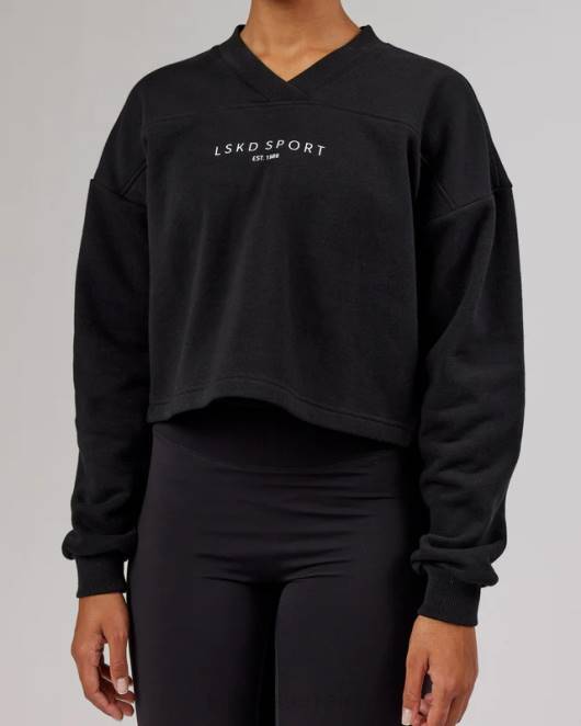 Z8RH434 LSKD Frauen Touchdown-Pullover – schwarz Bekleidung