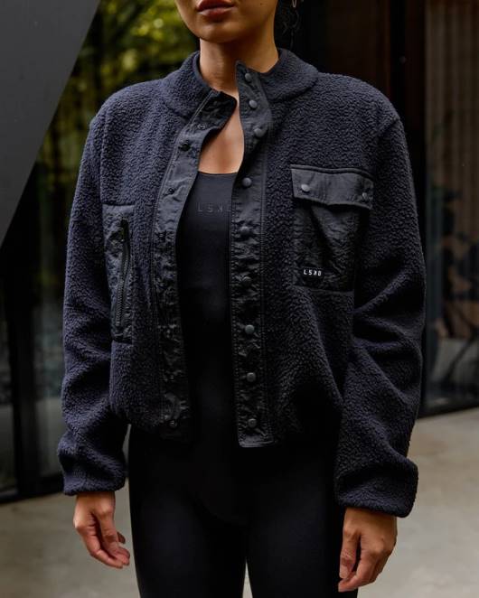 Z8RH463 LSKD Frauen Alpenfleecejacke - schwarz Bekleidung