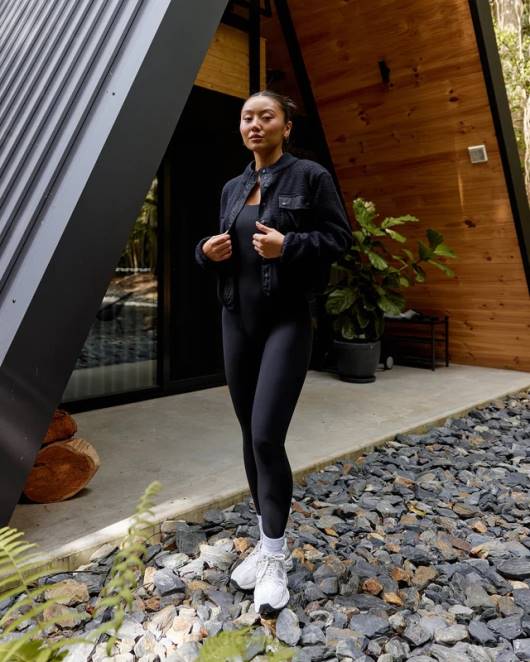 Z8RH463 LSKD Frauen Alpenfleecejacke - schwarz Bekleidung