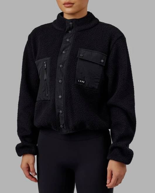 Z8RH463 LSKD Frauen Alpenfleecejacke - schwarz Bekleidung