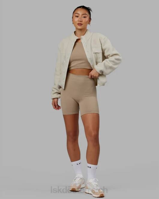 Z8RH464 LSKD Frauen Alpenfleecejacke - Knochen Bekleidung