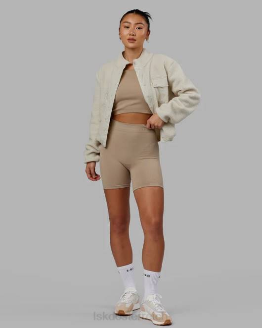 Z8RH464 LSKD Frauen Alpenfleecejacke - Knochen Bekleidung