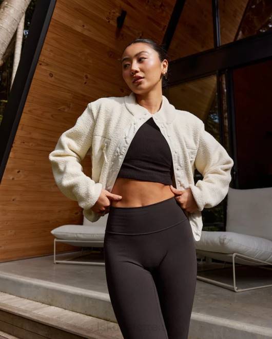 Z8RH464 LSKD Frauen Alpenfleecejacke - Knochen Bekleidung