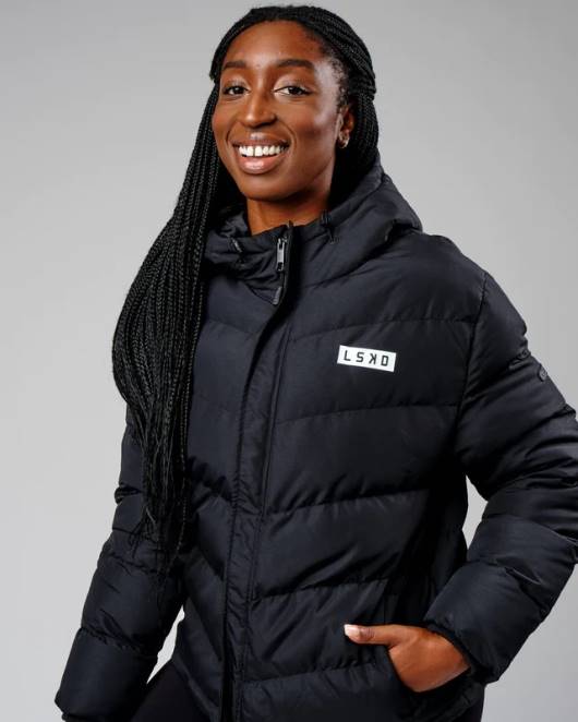 Z8RH469 LSKD Frauen geröstete Pufferjacke 23 – schwarz Bekleidung