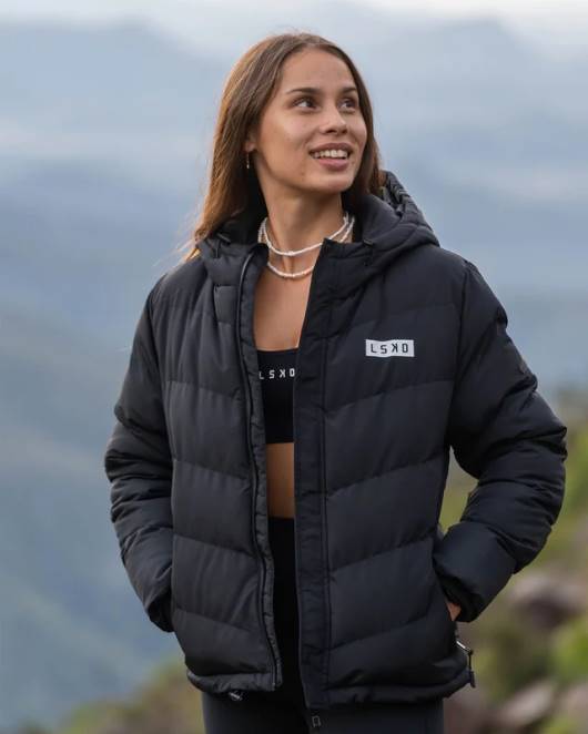 Z8RH469 LSKD Frauen geröstete Pufferjacke 23 – schwarz Bekleidung