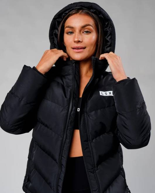 Z8RH469 LSKD Frauen geröstete Pufferjacke 23 – schwarz Bekleidung