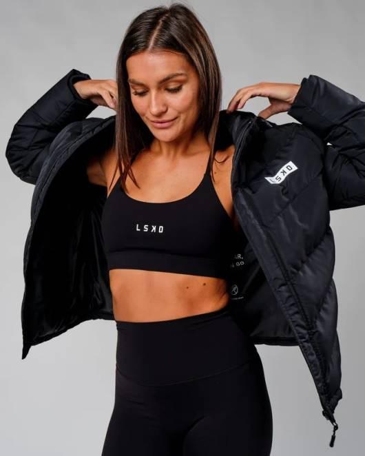 Z8RH469 LSKD Frauen geröstete Pufferjacke 23 – schwarz Bekleidung