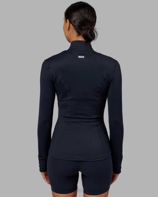 Z8RH470 LSKD Frauen Stride-Jacke mit durchgehendem Reißverschluss – Marineblau Bekleidung
