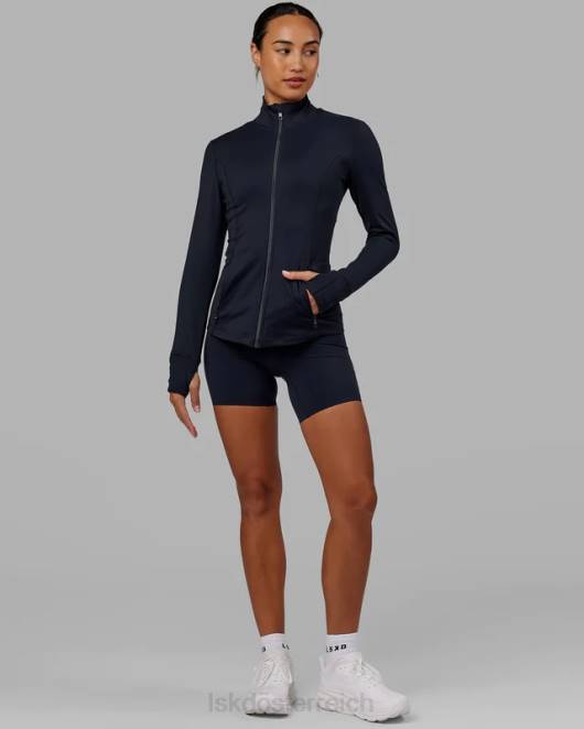 Z8RH470 LSKD Frauen Stride-Jacke mit durchgehendem Reißverschluss – Marineblau Bekleidung