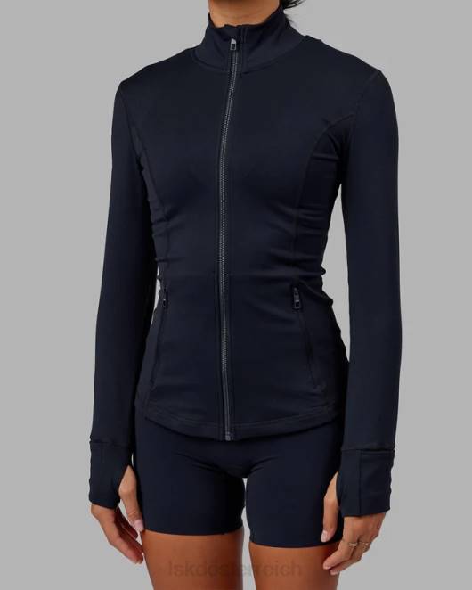 Z8RH470 LSKD Frauen Stride-Jacke mit durchgehendem Reißverschluss – Marineblau Bekleidung