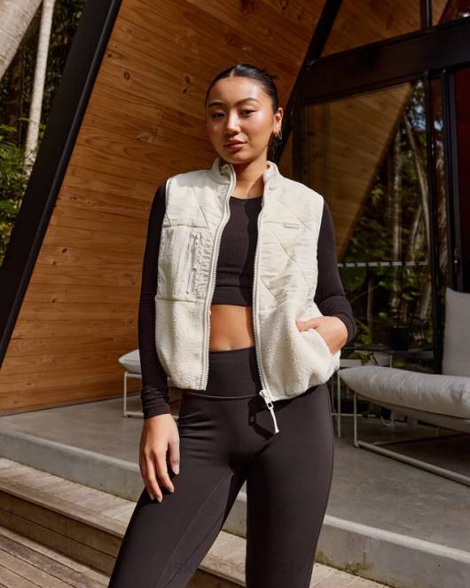 Z8RH476 LSKD Frauen Steppweste mit Schirm – Knochen Bekleidung