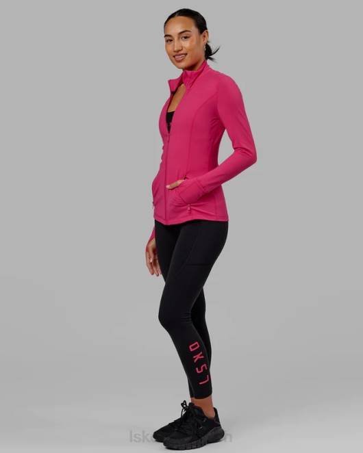 Z8RH478 LSKD Frauen Stride-Jacke mit durchgehendem Reißverschluss – Boysenberry Bekleidung