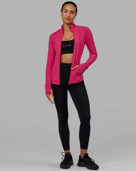 Z8RH478 LSKD Frauen Stride-Jacke mit durchgehendem Reißverschluss – Boysenberry Bekleidung