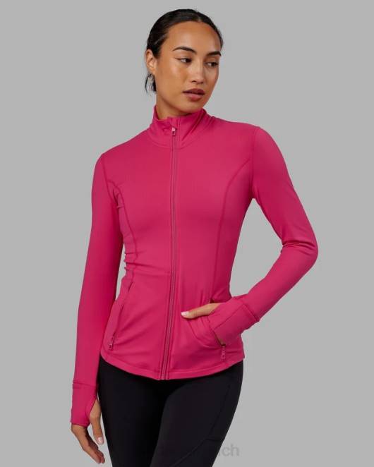 Z8RH478 LSKD Frauen Stride-Jacke mit durchgehendem Reißverschluss – Boysenberry Bekleidung