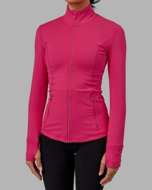 Z8RH478 LSKD Frauen Stride-Jacke mit durchgehendem Reißverschluss – Boysenberry Bekleidung