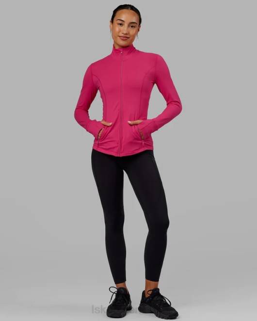 Z8RH478 LSKD Frauen Stride-Jacke mit durchgehendem Reißverschluss – Boysenberry Bekleidung