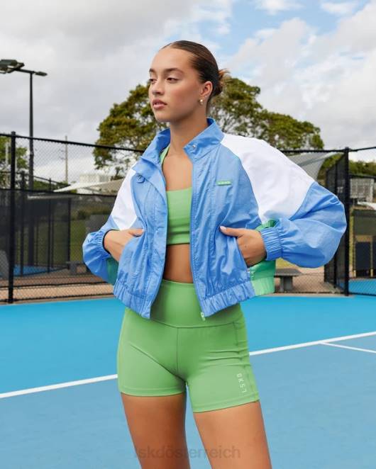 Z8RH479 LSKD Frauen Nostalgie-Trainingsjacke – Azurblau Bekleidung