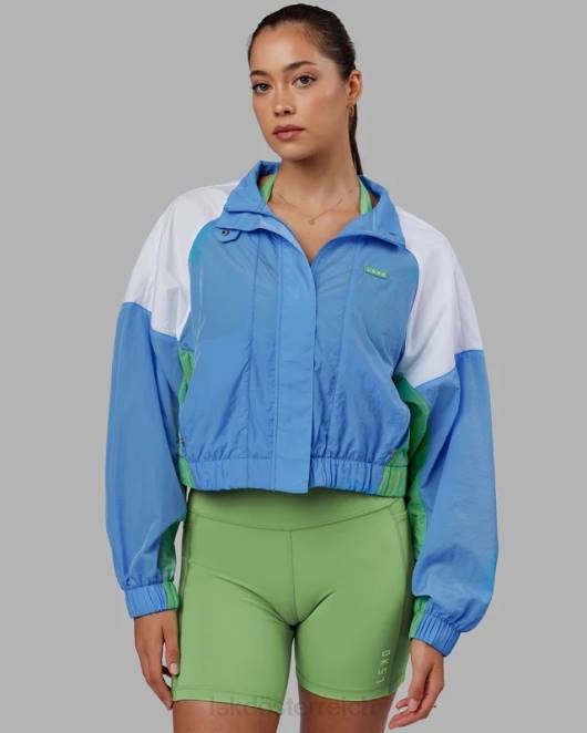 Z8RH479 LSKD Frauen Nostalgie-Trainingsjacke – Azurblau Bekleidung