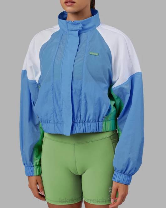 Z8RH479 LSKD Frauen Nostalgie-Trainingsjacke – Azurblau Bekleidung