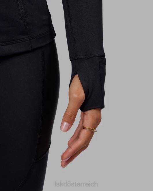 Z8RH482 LSKD Frauen Stride-Jacke mit durchgehendem Reißverschluss – Schwarz Bekleidung