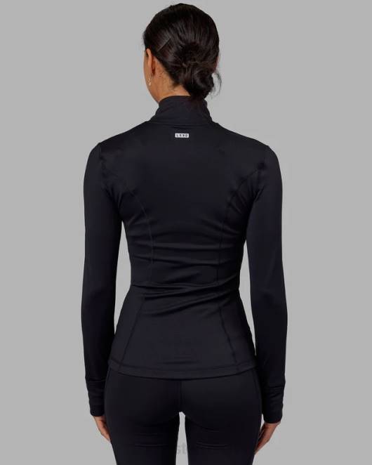 Z8RH482 LSKD Frauen Stride-Jacke mit durchgehendem Reißverschluss – Schwarz Bekleidung