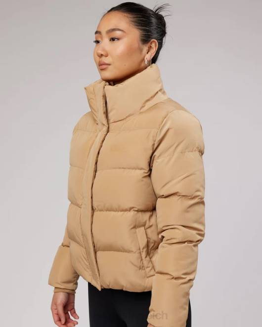 Z8RH496 LSKD Frauen Tägliche Pufferjacke – Kamel Bekleidung