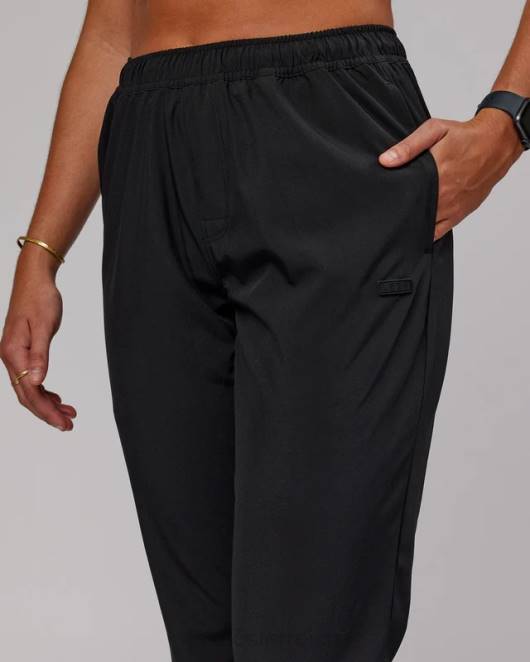 Z8RH759 LSKD Frauen Performance-Hose mit Reißverschluss und Aufwärmmanschette – Schwarz Bekleidung