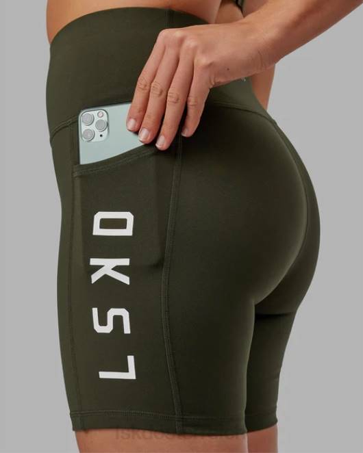 Z8RH519 LSKD Frauen mittellange Rep-Shorts – Waldnacht Bekleidung