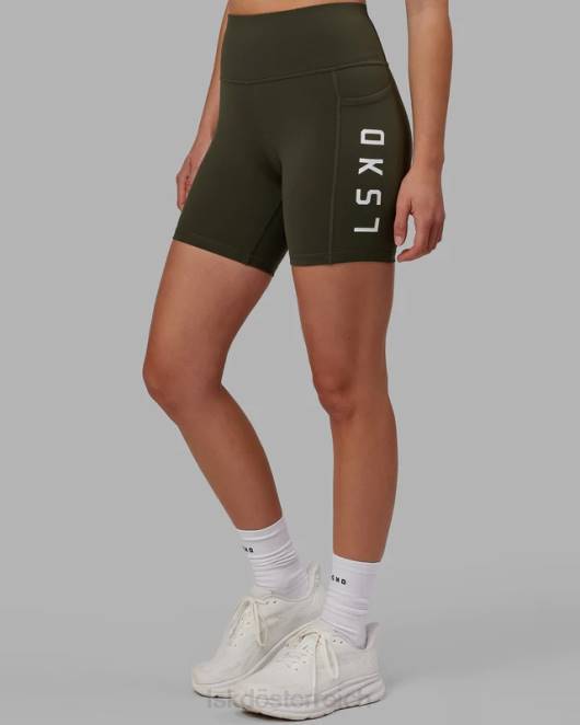 Z8RH519 LSKD Frauen mittellange Rep-Shorts – Waldnacht Bekleidung