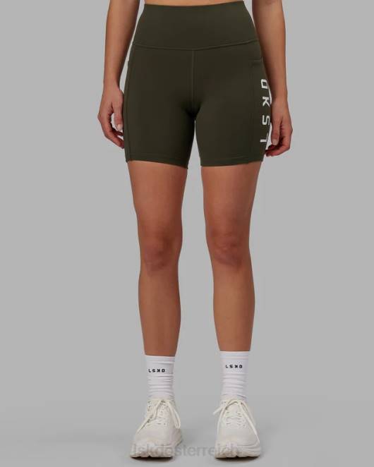 Z8RH519 LSKD Frauen mittellange Rep-Shorts – Waldnacht Bekleidung