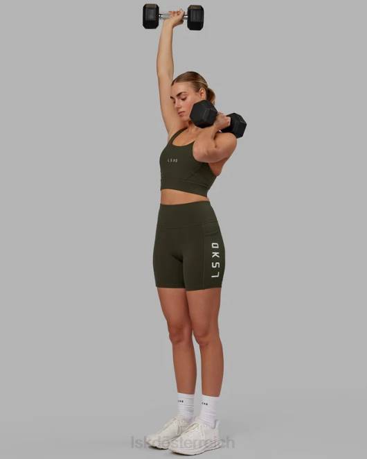 Z8RH519 LSKD Frauen mittellange Rep-Shorts – Waldnacht Bekleidung