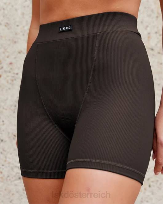 Z8RH523 LSKD Frauen vitalize ribbed mid short – dunkles Walnussholz Bekleidung