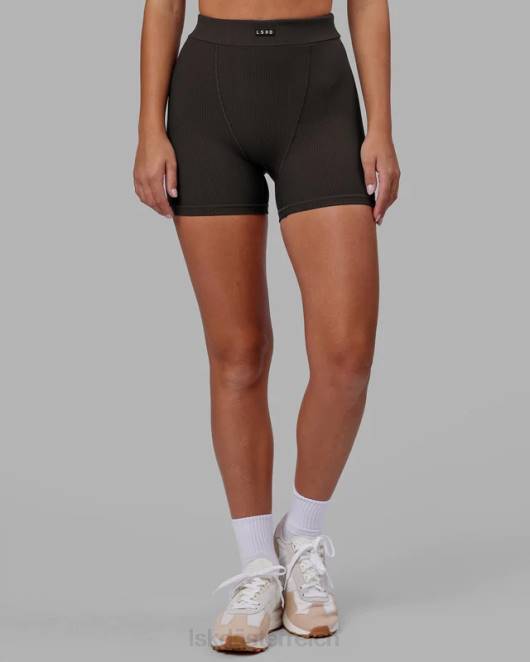 Z8RH523 LSKD Frauen vitalize ribbed mid short – dunkles Walnussholz Bekleidung