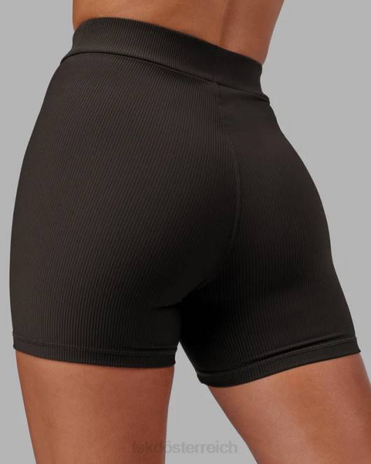 Z8RH523 LSKD Frauen vitalize ribbed mid short – dunkles Walnussholz Bekleidung