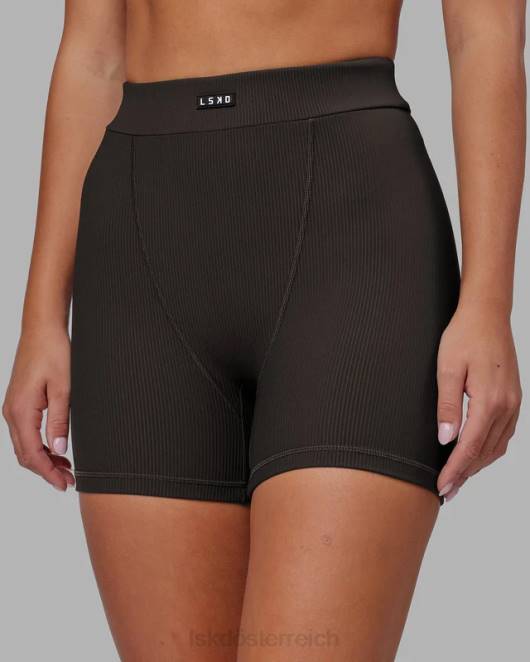 Z8RH523 LSKD Frauen vitalize ribbed mid short – dunkles Walnussholz Bekleidung