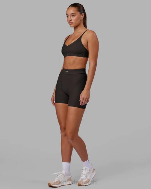 Z8RH523 LSKD Frauen vitalize ribbed mid short – dunkles Walnussholz Bekleidung