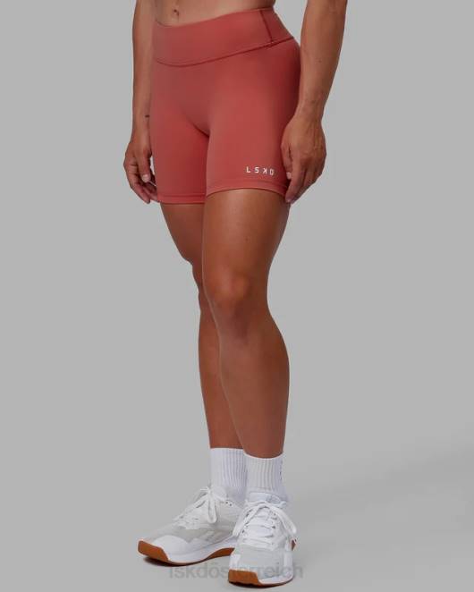 Z8RH528 LSKD Frauen RXD mittellange Shorts – Mineralrot Bekleidung