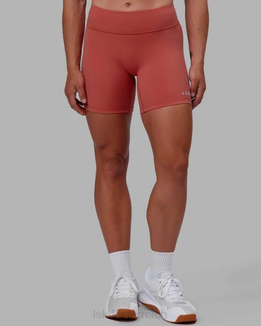 Z8RH528 LSKD Frauen RXD mittellange Shorts – Mineralrot Bekleidung