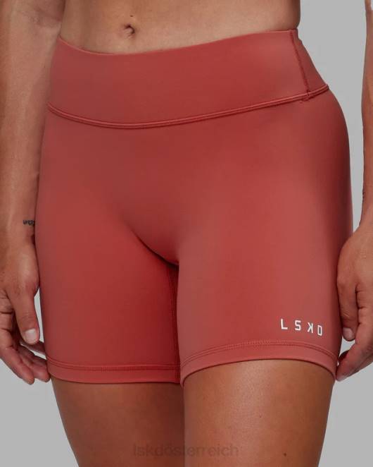 Z8RH528 LSKD Frauen RXD mittellange Shorts – Mineralrot Bekleidung