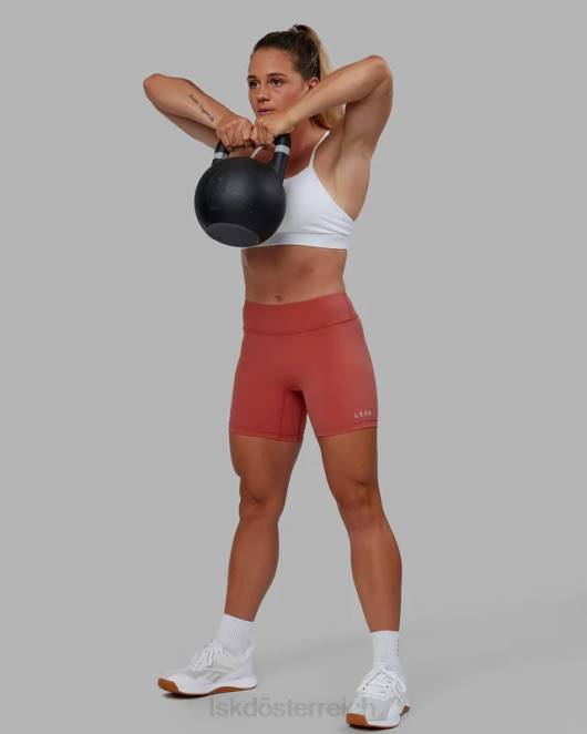 Z8RH528 LSKD Frauen RXD mittellange Shorts – Mineralrot Bekleidung
