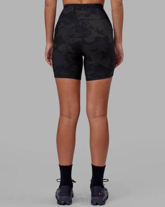 Z8RH535 LSKD Frauen Mittellange Rep-Shorts – schwarzes Tarnmuster Bekleidung